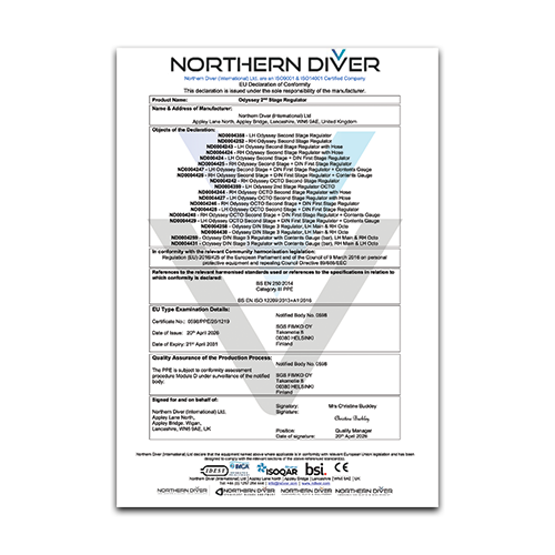 Odyssey 2nd Stage DoC Certificate